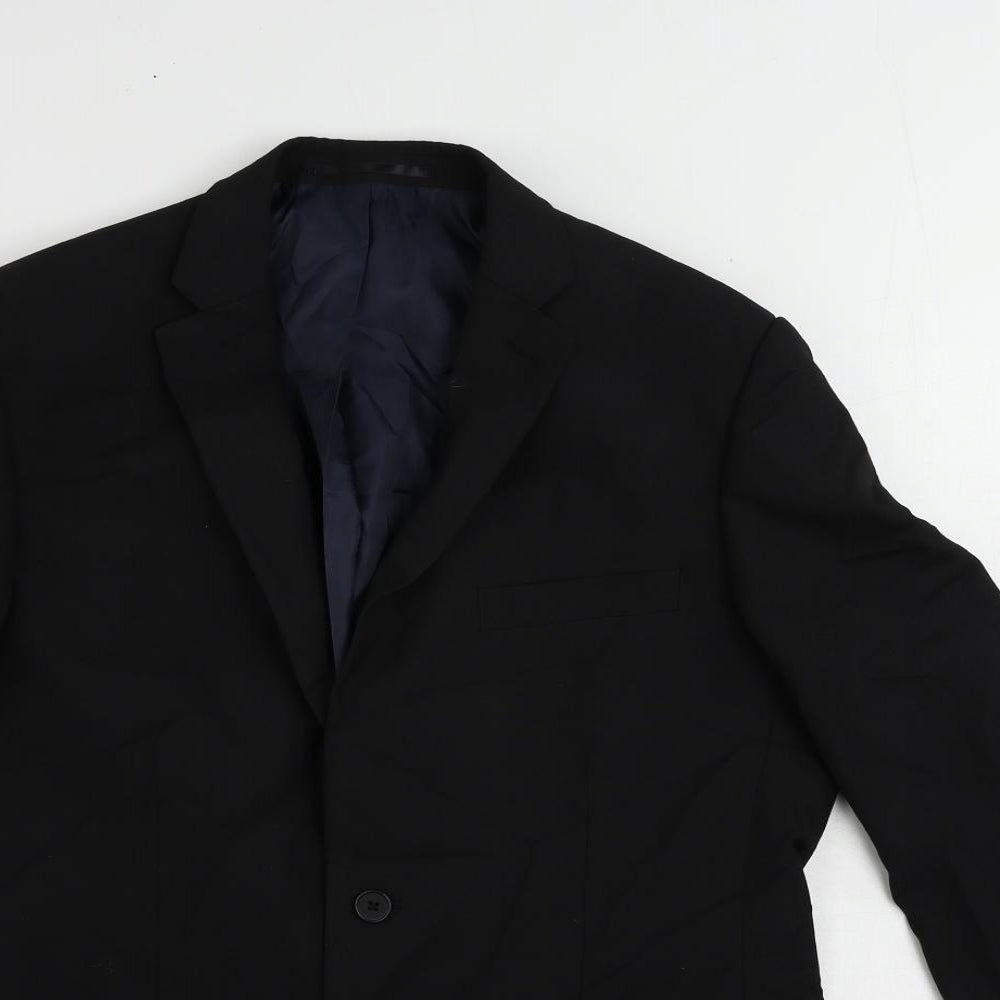 Debenhams Mens Black Polyester Jacket Suit Jacket Size 40 Regular