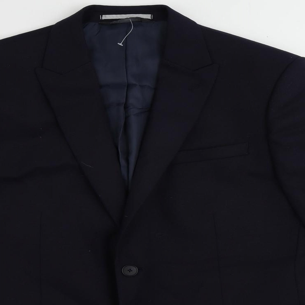 Marks and Spencer Mens Blue Wool Jacket Suit Jacket Size 42 Regular