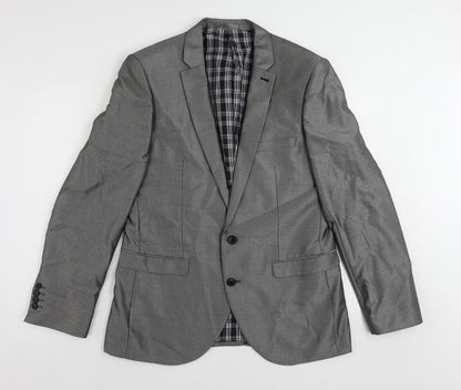 Next Mens Grey Polyester Jacket Suit Jacket Size 42 Regular