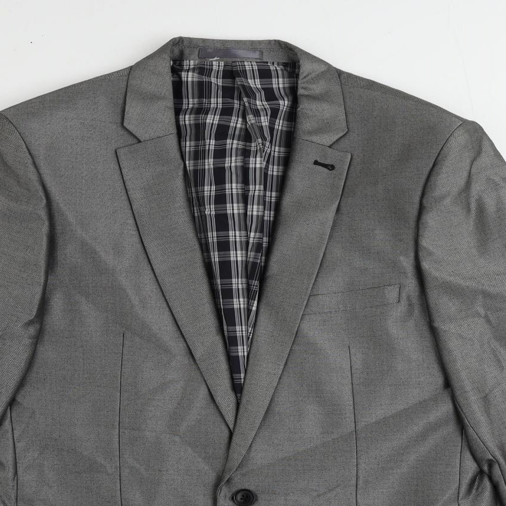 NEXT Mens Grey Polyester Jacket Suit Jacket Size 42 Regular