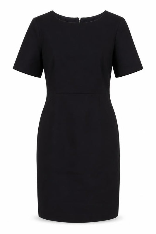 John Lewis Womens Blue Polyester Pencil Dress Size 12 Boat Neck Zip