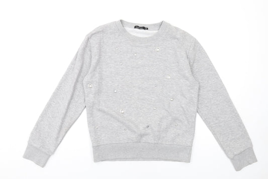Boohoo Womens Grey Polyester Pullover Sweatshirt Size S Pullover