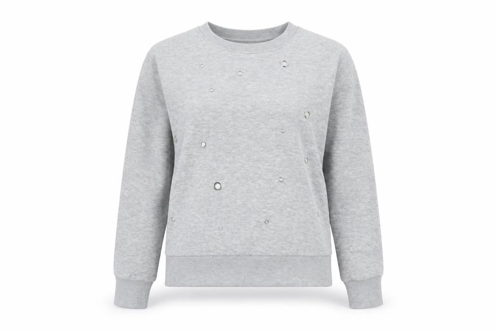 Boohoo Womens Grey Polyester Pullover Sweatshirt Size S Pullover