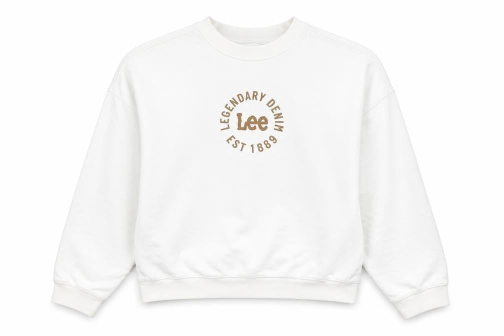 Lee Cooper Womens White Cotton Pullover Sweatshirt Size S Pullover