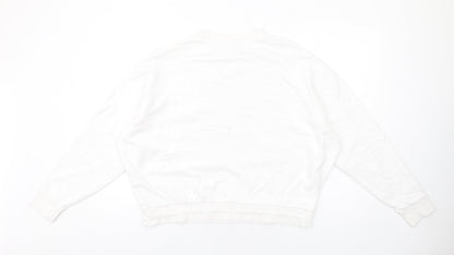 Back view of Lee Cooper women’s white cotton pullover sweatshirt, size S, pullover