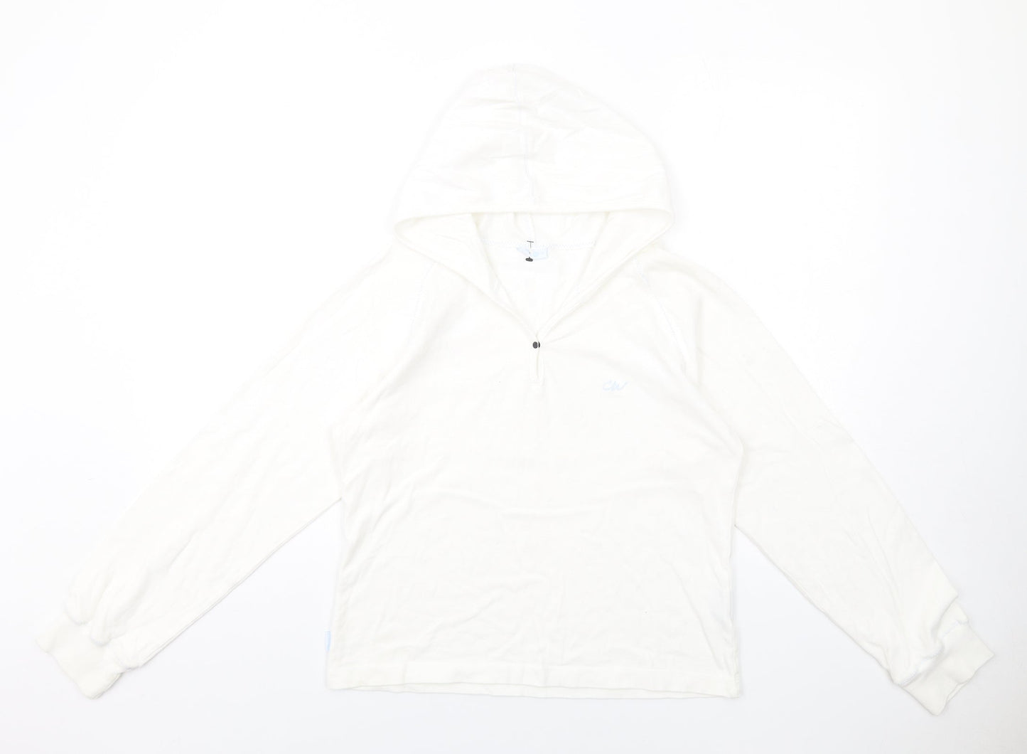 Crew Womens White Cotton Pullover Hoodie Size 10 Pullover