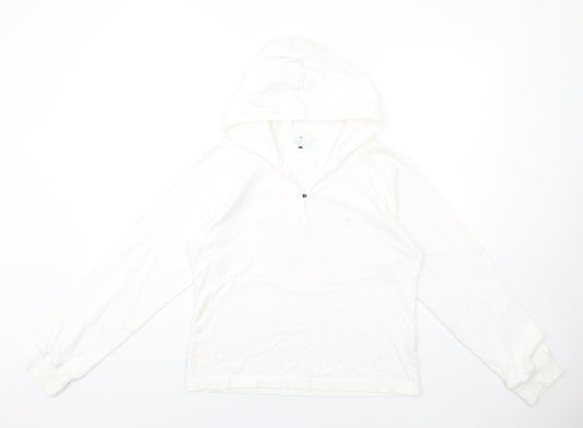 Crew Womens White Cotton Pullover Hoodie Size 10 Pullover