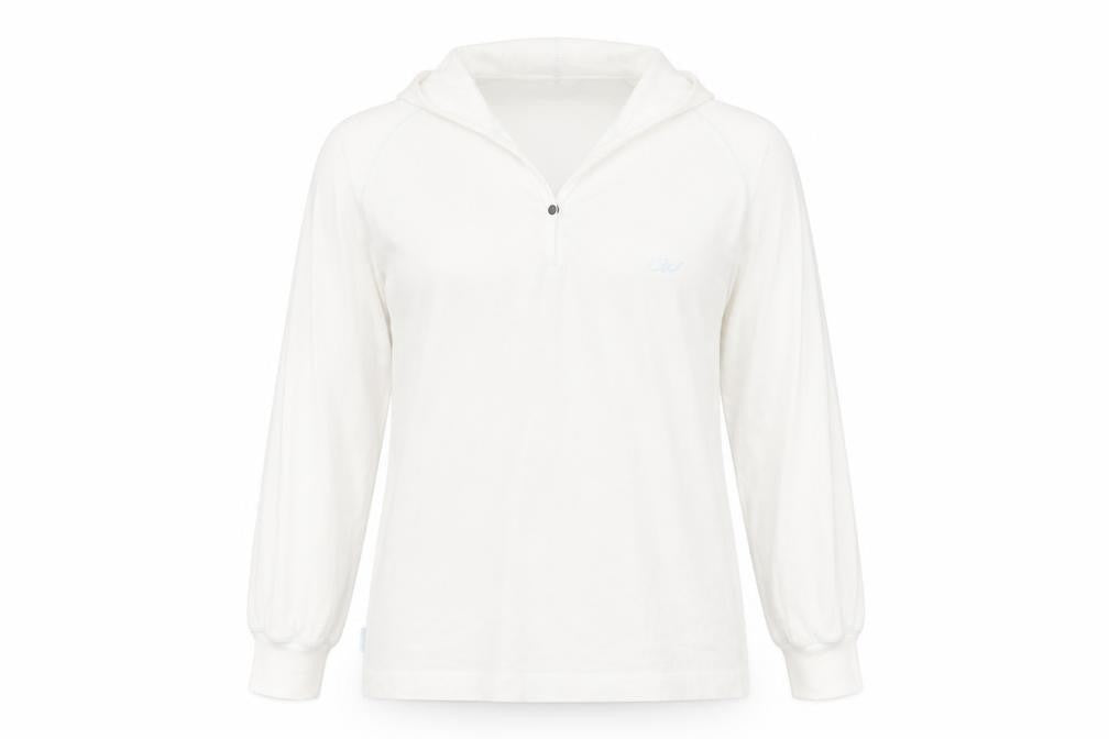 Crew Womens White Cotton Pullover Hoodie Size 10 Pullover