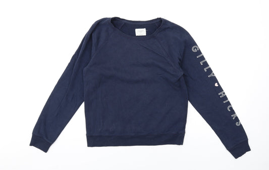 Gilly Hicks Womens Blue Cotton Pullover Sweatshirt Size S Pullover
