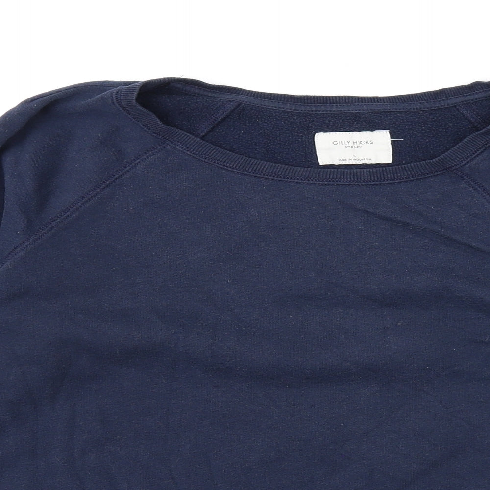 Gilly Hicks Womens Blue Cotton Pullover Sweatshirt Size S Pullover