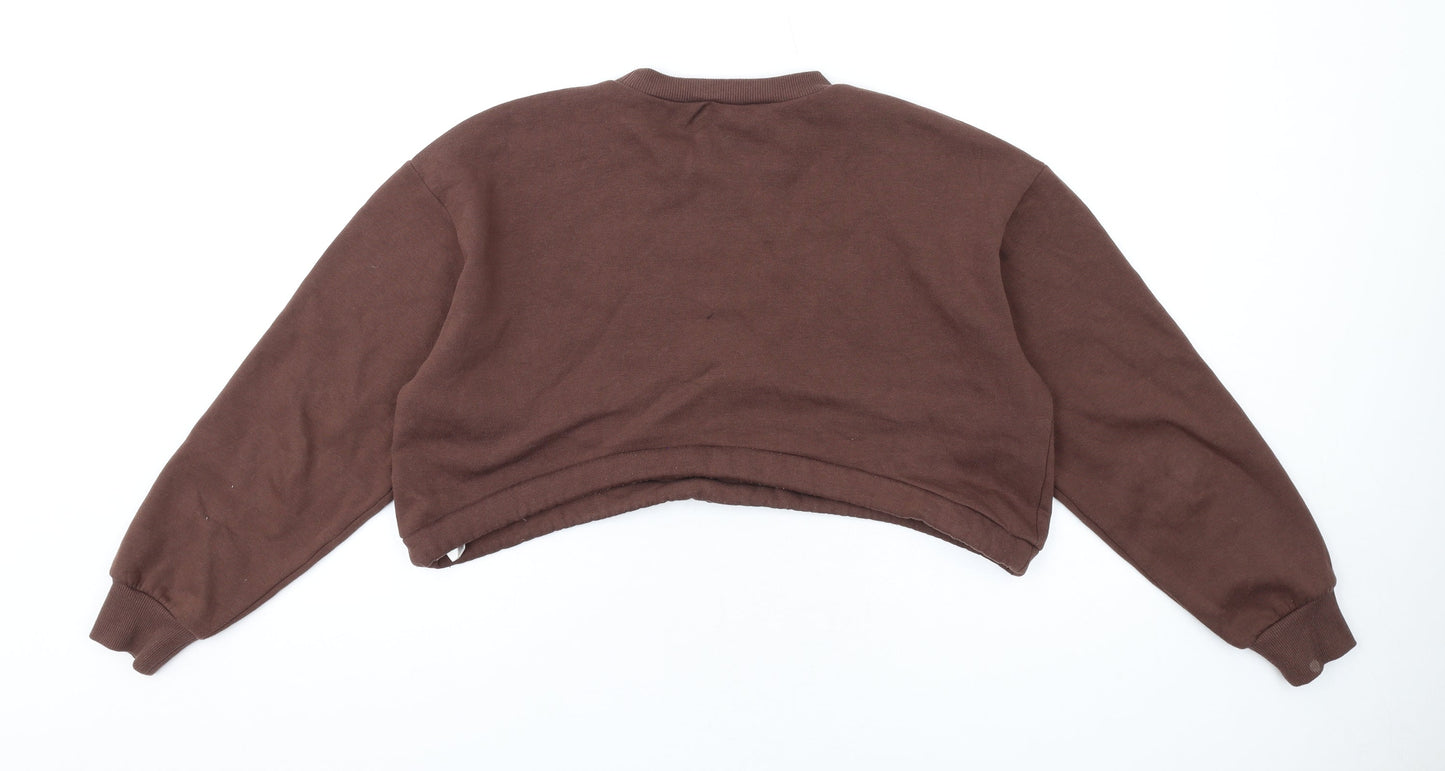 Zara Womens Brown Cotton Pullover Sweatshirt Size M Pullover