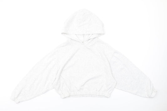 ASOS Womens Grey Cotton Pullover Hoodie Size 4 Pullover