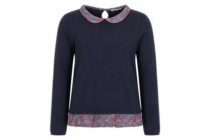 H&M Girls Blue Collared Acrylic Pullover Jumper Size 12-13 Years Button