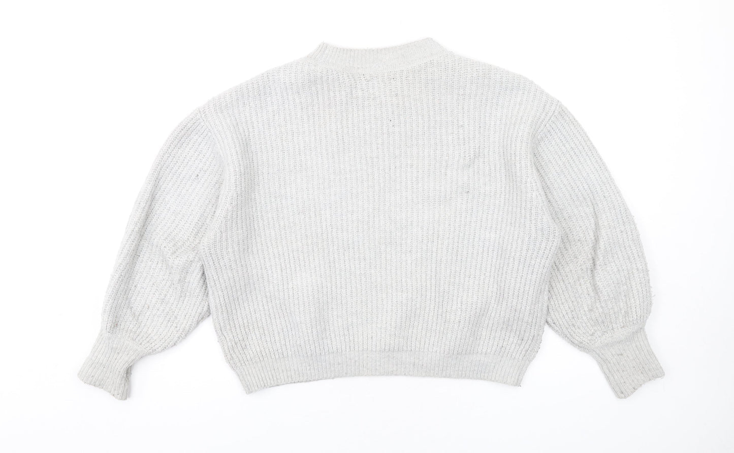 ASOS Womens Grey Crew Neck Acrylic Pullover Jumper Size 8