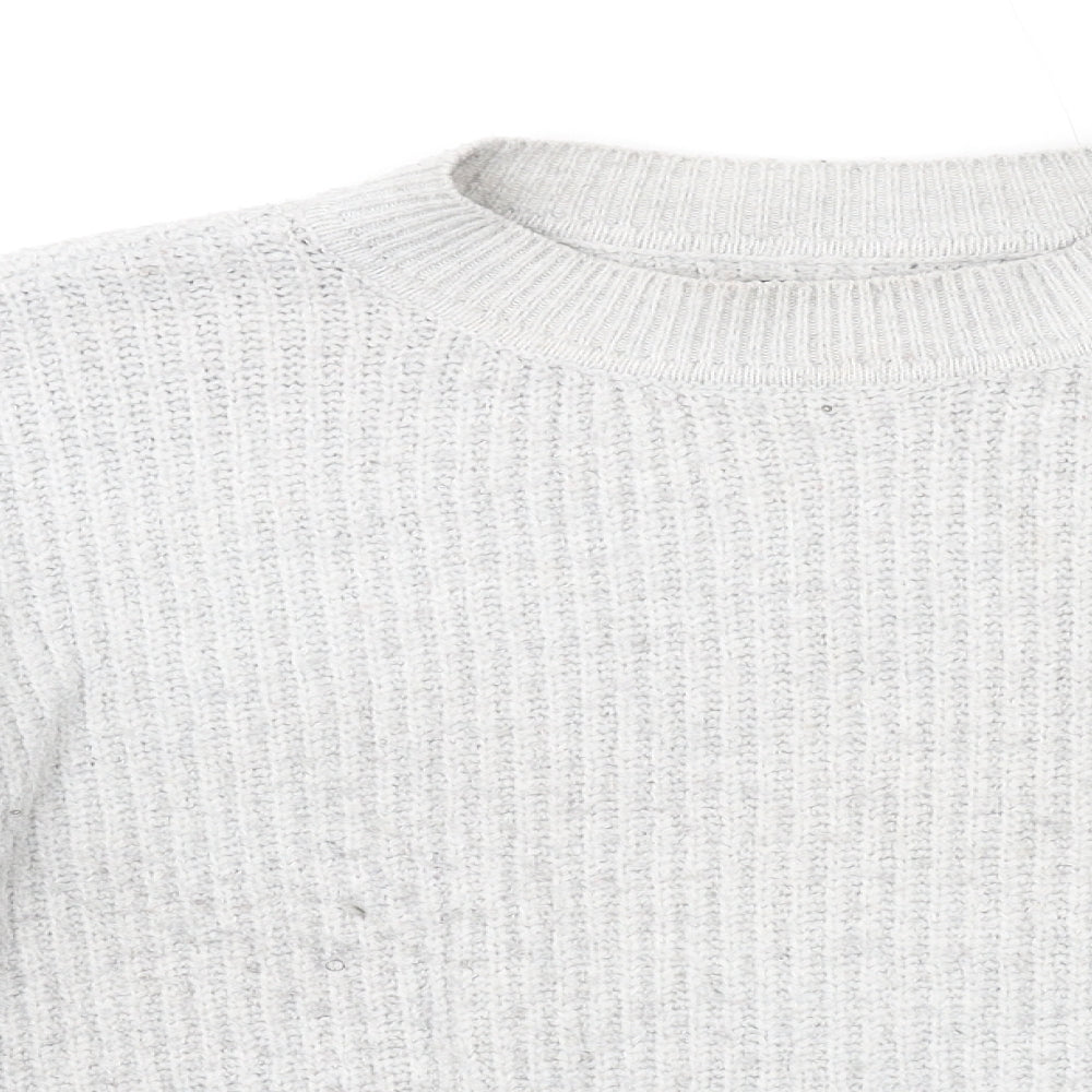 ASOS Womens Grey Crew Neck Acrylic Pullover Jumper Size 8