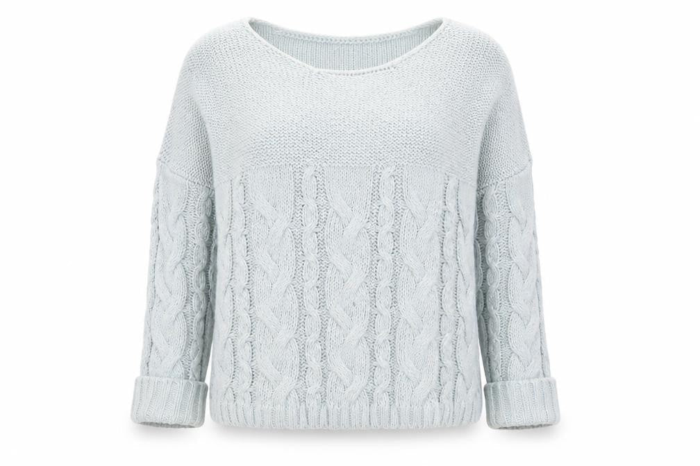 Coleen Womens Blue Round Neck Acrylic Pullover Jumper Size 14