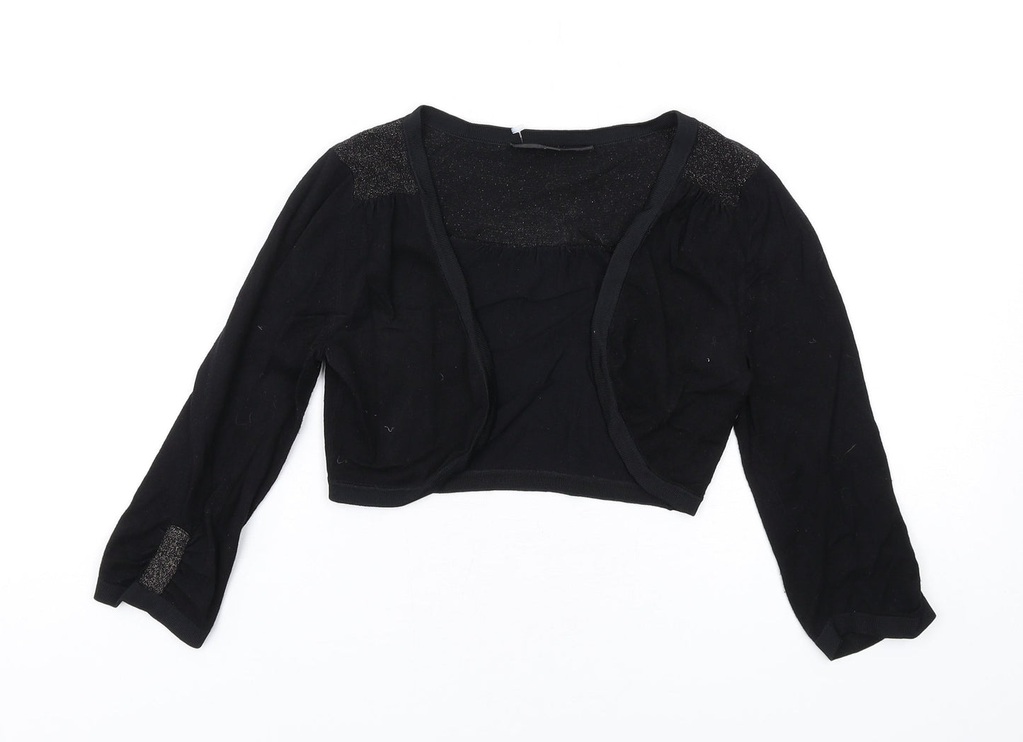 Coast Womens Black V-Neck Viscose Shrug Jumper Size XS