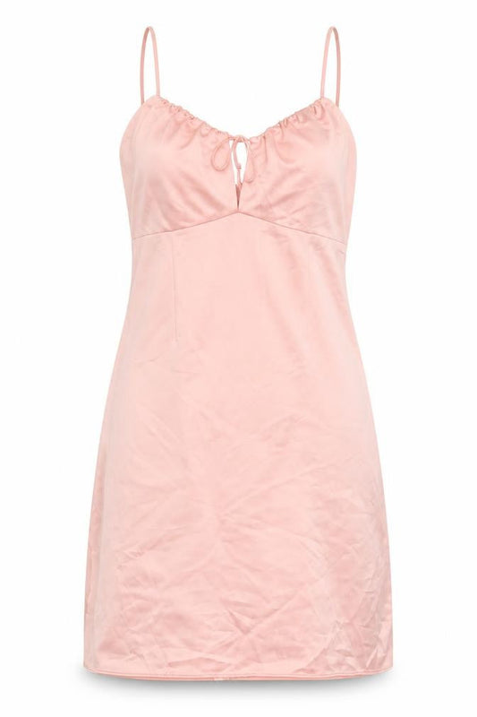 Topshop Womens Pink Polyester Slip Dress Size 12 Round Neck Zip