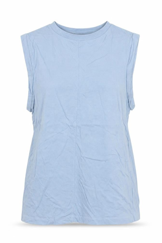 ASOS Womens Blue 100% Cotton Basic Tank Size 6 Round Neck
