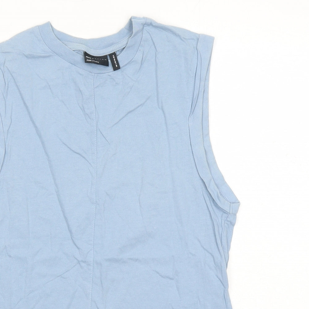 ASOS Womens Blue 100% Cotton Basic Tank Size 6 Round Neck