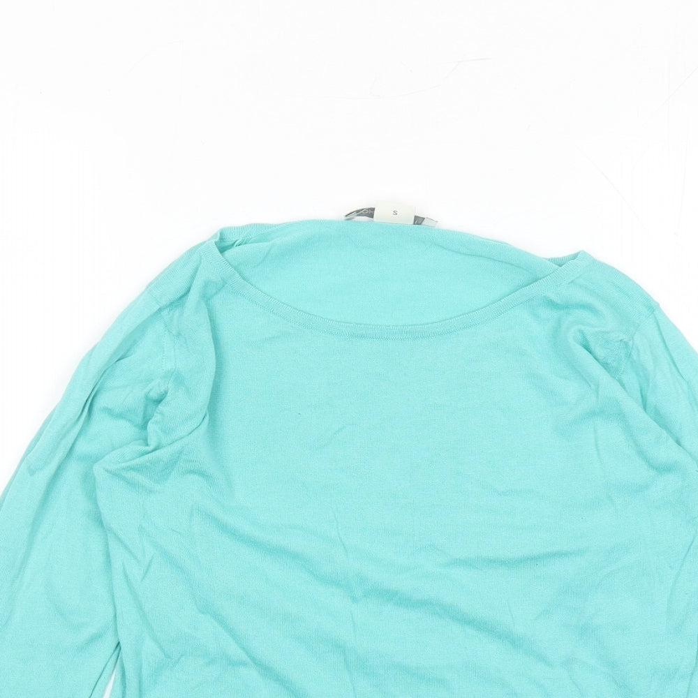 John Smedley Womens Blue Round Neck 100% Cotton Pullover Jumper Size S