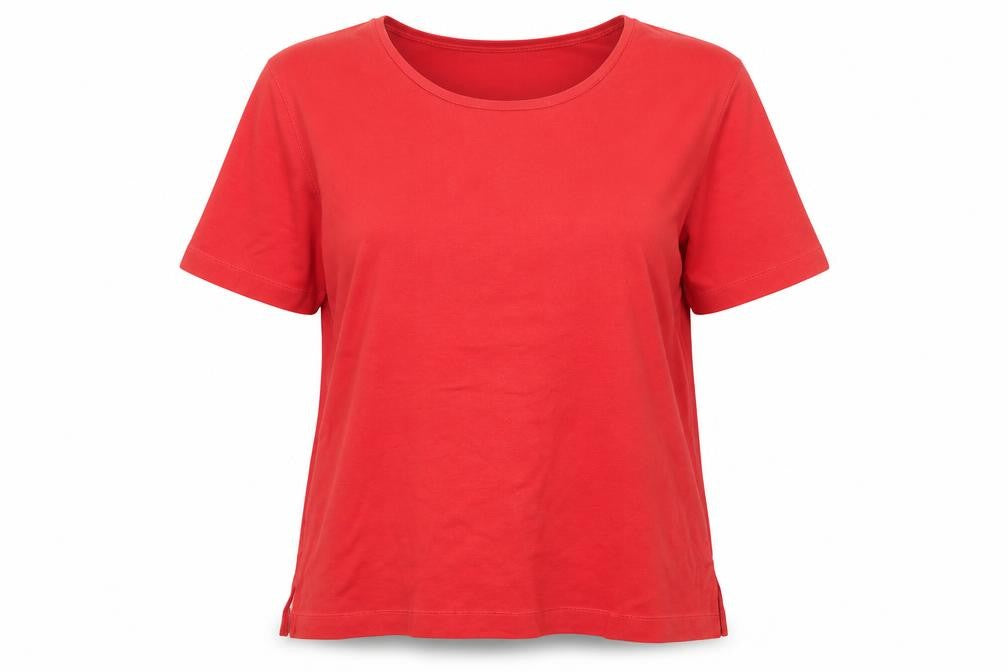 Gelco Womens Red 100% Cotton Basic T-Shirt Size 18 Round Neck