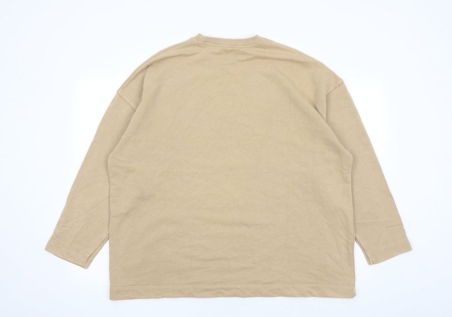 Pull&Bear Mens Brown Cotton Pullover Sweatshirt Size M - Oversized
