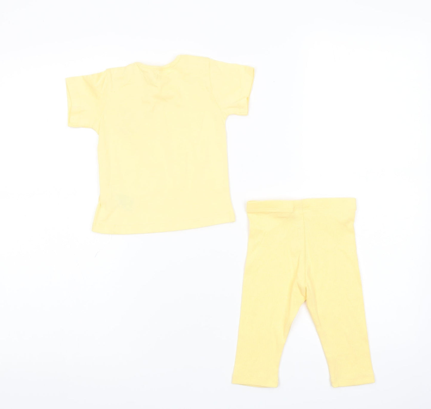 Marks and Spencer Girls Yellow Cotton Trousers Set Outfit/Set Size 3-6 Months Pullover
