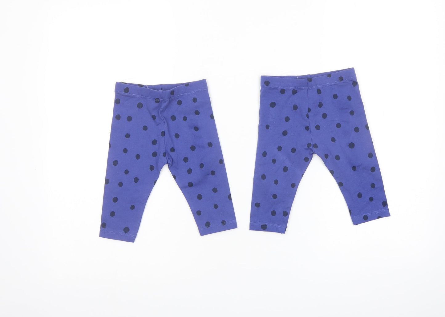 Marks and Spencer Girls Blue Polka Dot Cotton Trousers Outfit/Set Size 3-6 Months Pullover