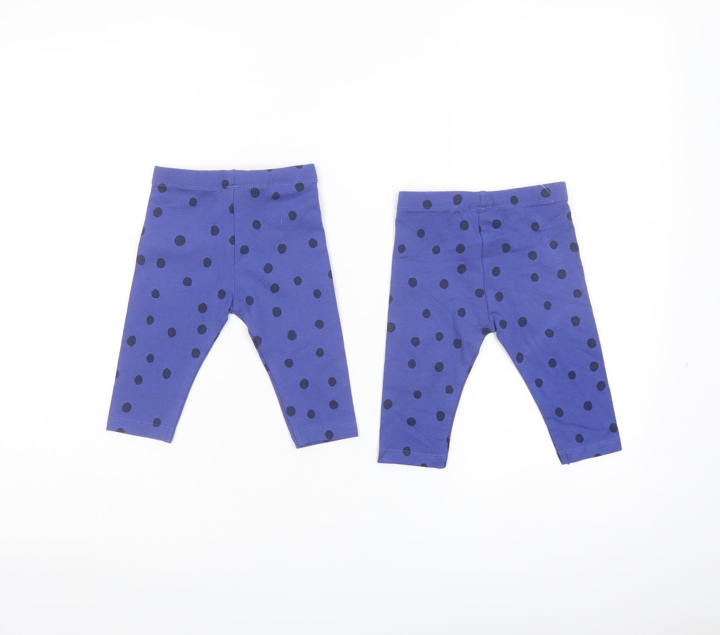 Marks and Spencer Girls Blue Polka Dot Cotton Trousers Outfit/Set Size 3-6 Months Pullover
