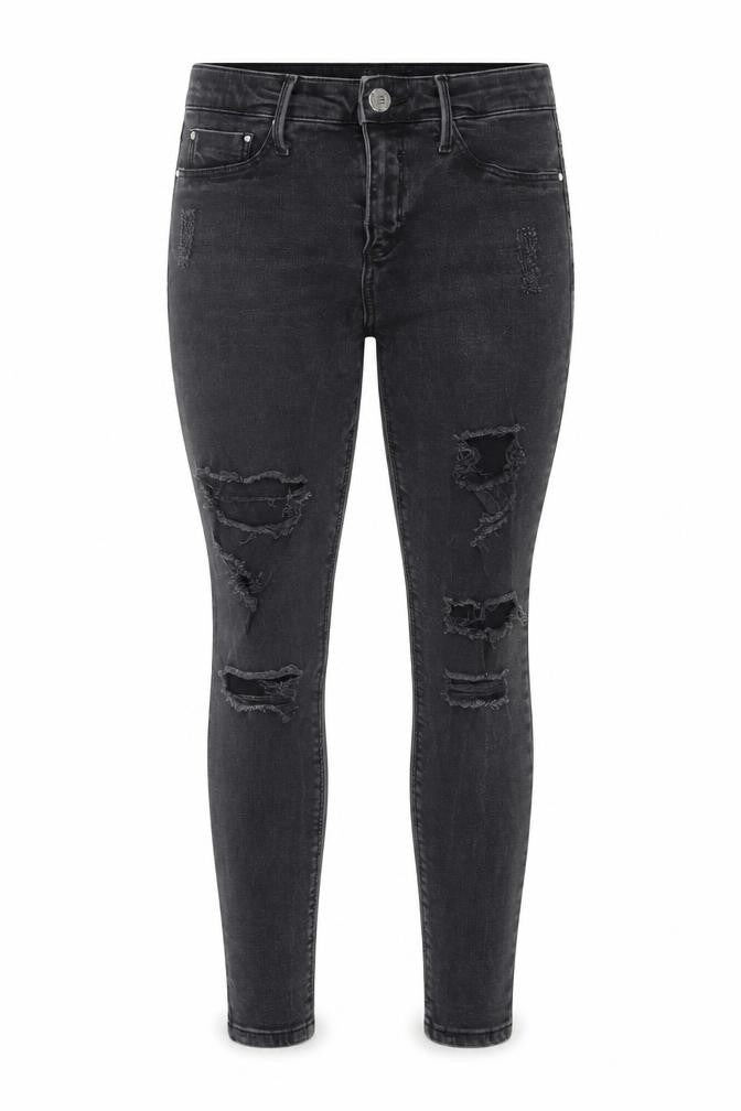 River Island Womens Grey Cotton Skinny Jeans Size 10 L24 in Regular Button