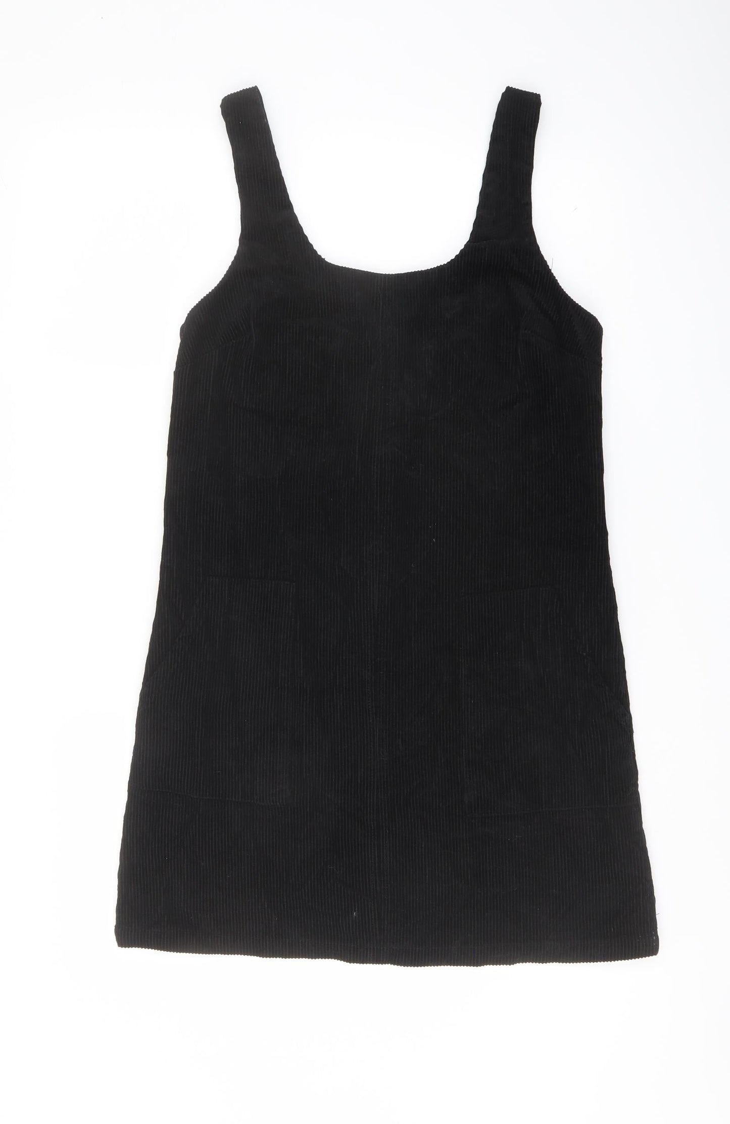 New Look Womens Black Cotton A-Line Size 8 Round Neck Zip