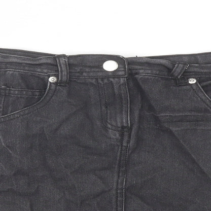 Cherokee Girls Grey Cotton A-Line Skirt Size 9-10 Years Regular Button