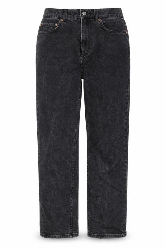 ASOS Womens Grey Cotton Mom Jeans Size 28 in L28 in Regular Button