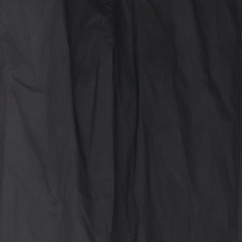 Topshop Womens Black Cotton Trousers Size 30 in L31 in Regular Button