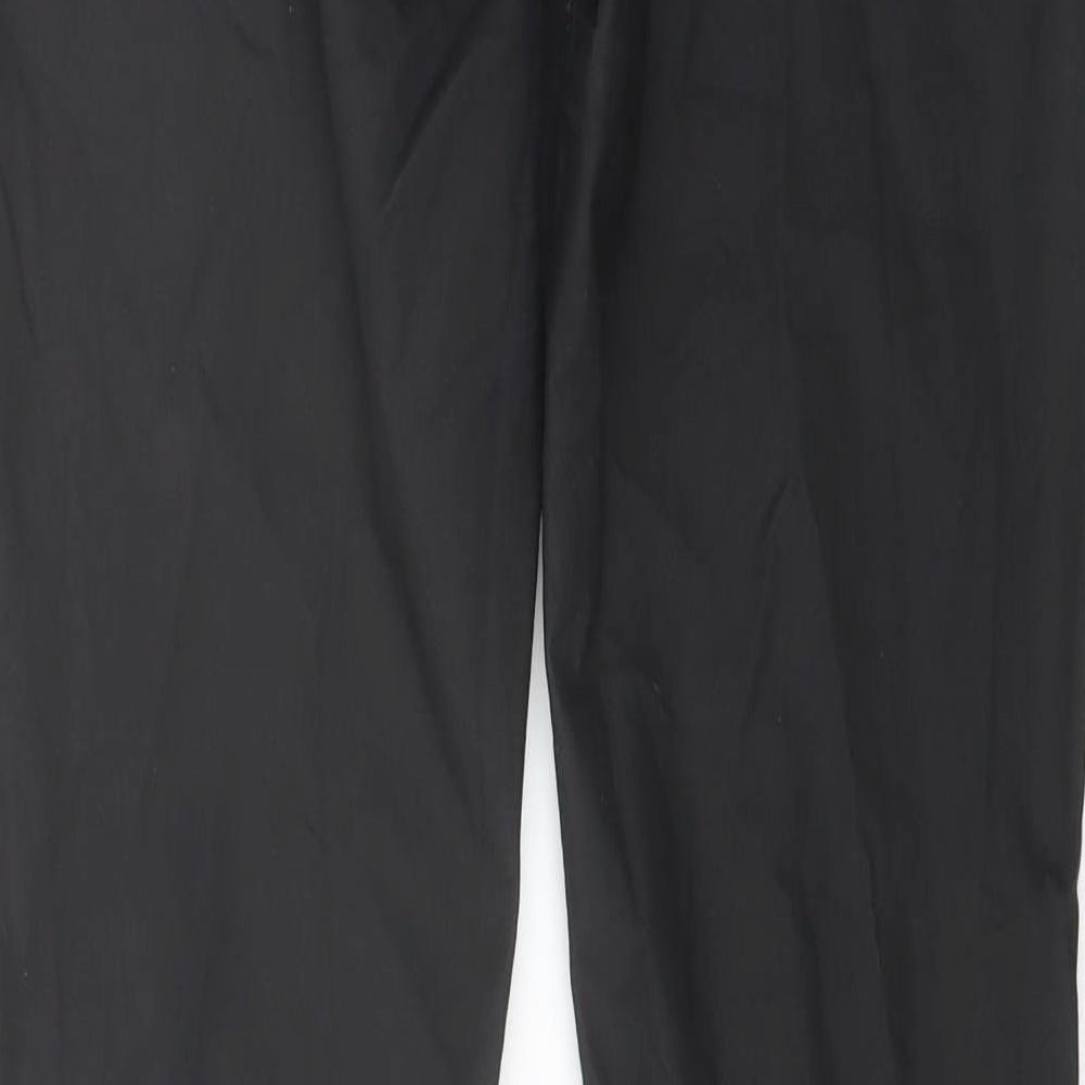 Topshop Womens Black Cotton Trousers Size 30 in L31 in Regular Button