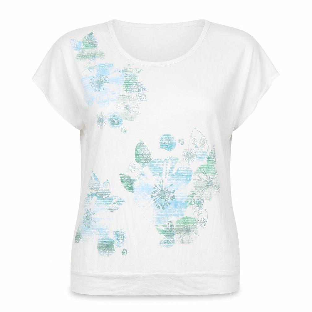 Bm Women's White Floral T-Shirt Size 18