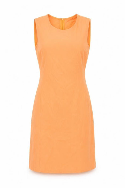 Stradivarius Women Orange Sheath Dress S Sleeveless