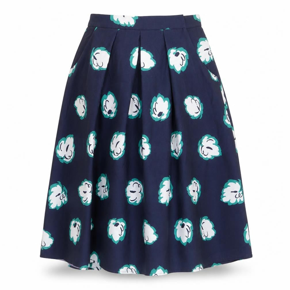 Marks & Spencer Women's Blue Floral Pleated Skirt Size 12