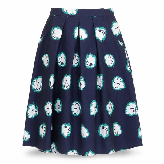 Marks & Spencer Women's Blue Floral Pleated Skirt Size 12