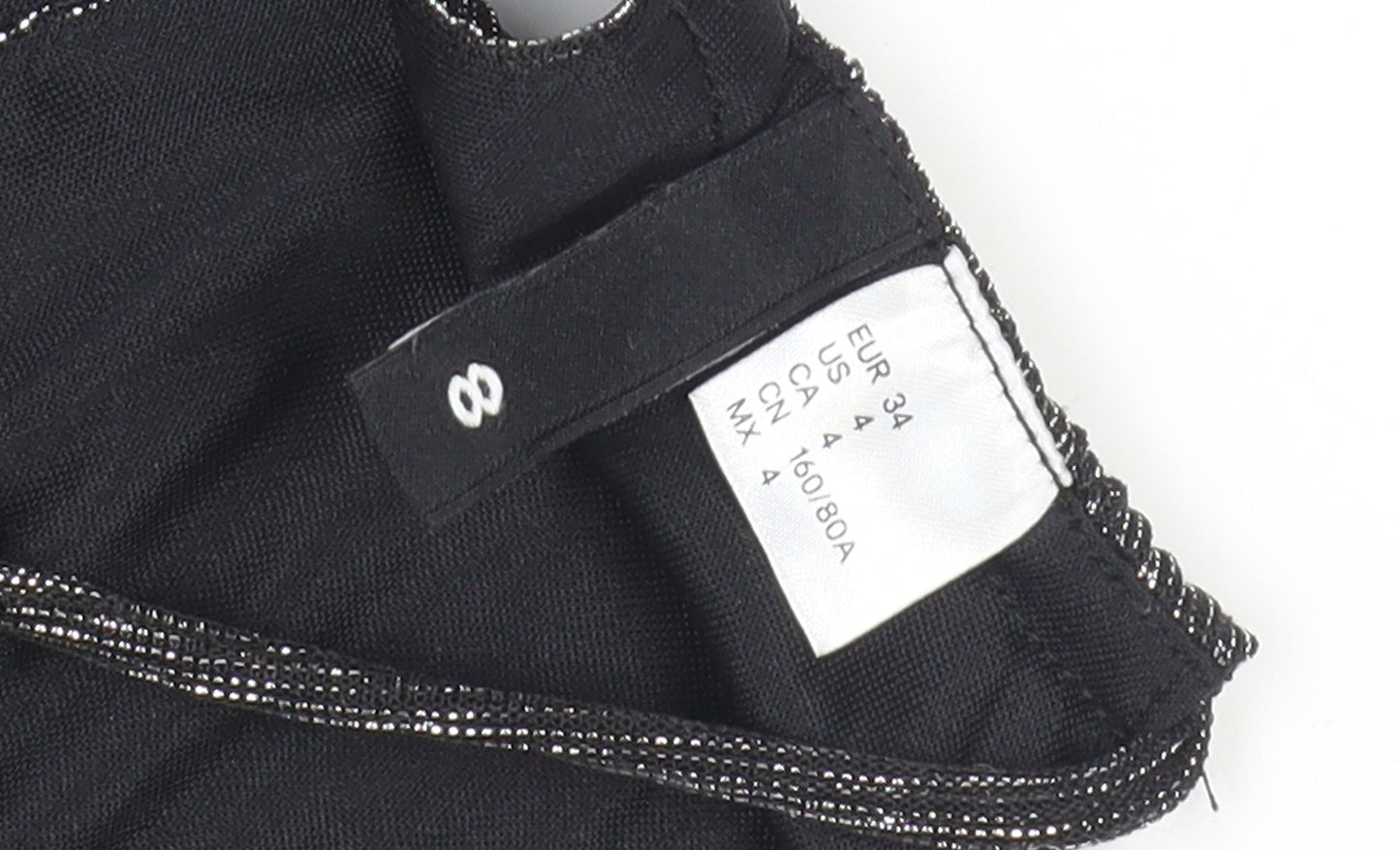 H&M Women's Black Metallic Halter Tank Top Size 6