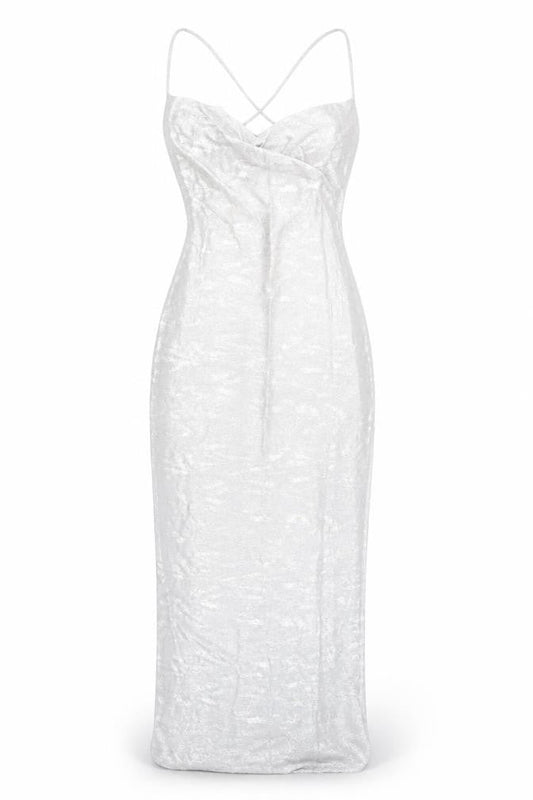 boohoo Women's Silver Slip Dress Size 8