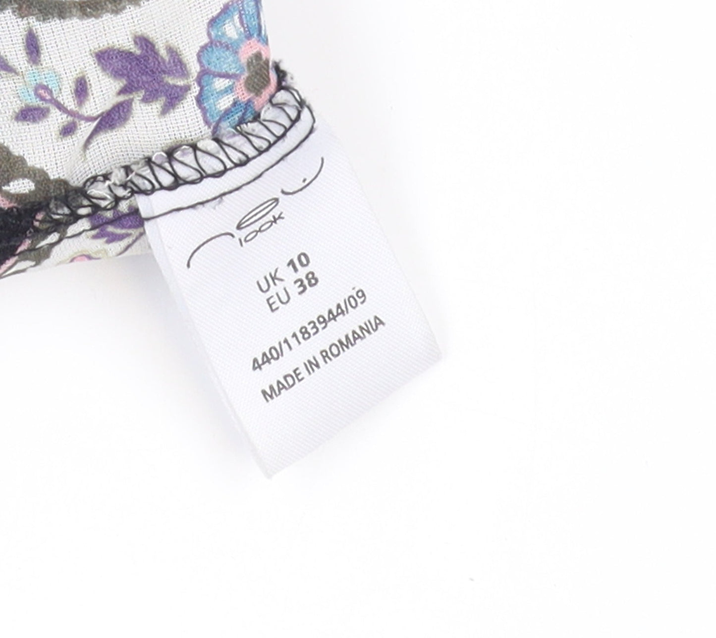 New Look Women's Black Floral Tunic Blouse, Size 10