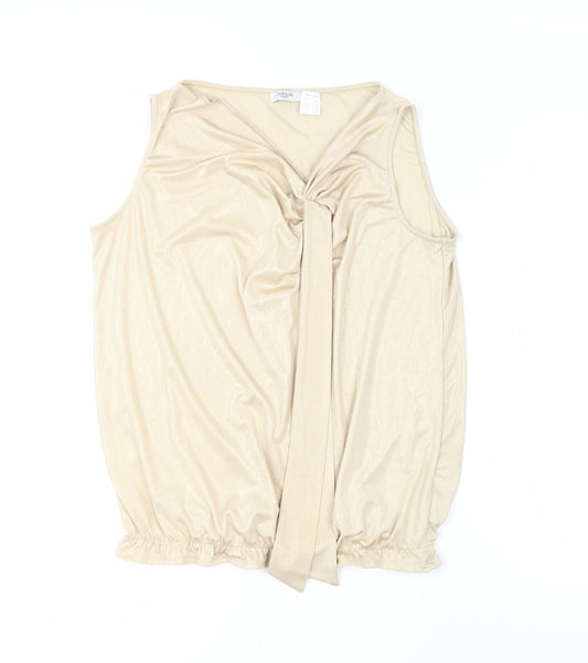 La Redoute Beige Sleeveless Blouse for Women Size 14