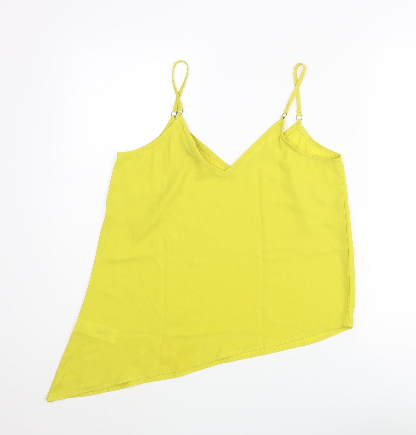New Look Womens Yellow Polyester Camisole Blouse Size 12 V-Neck