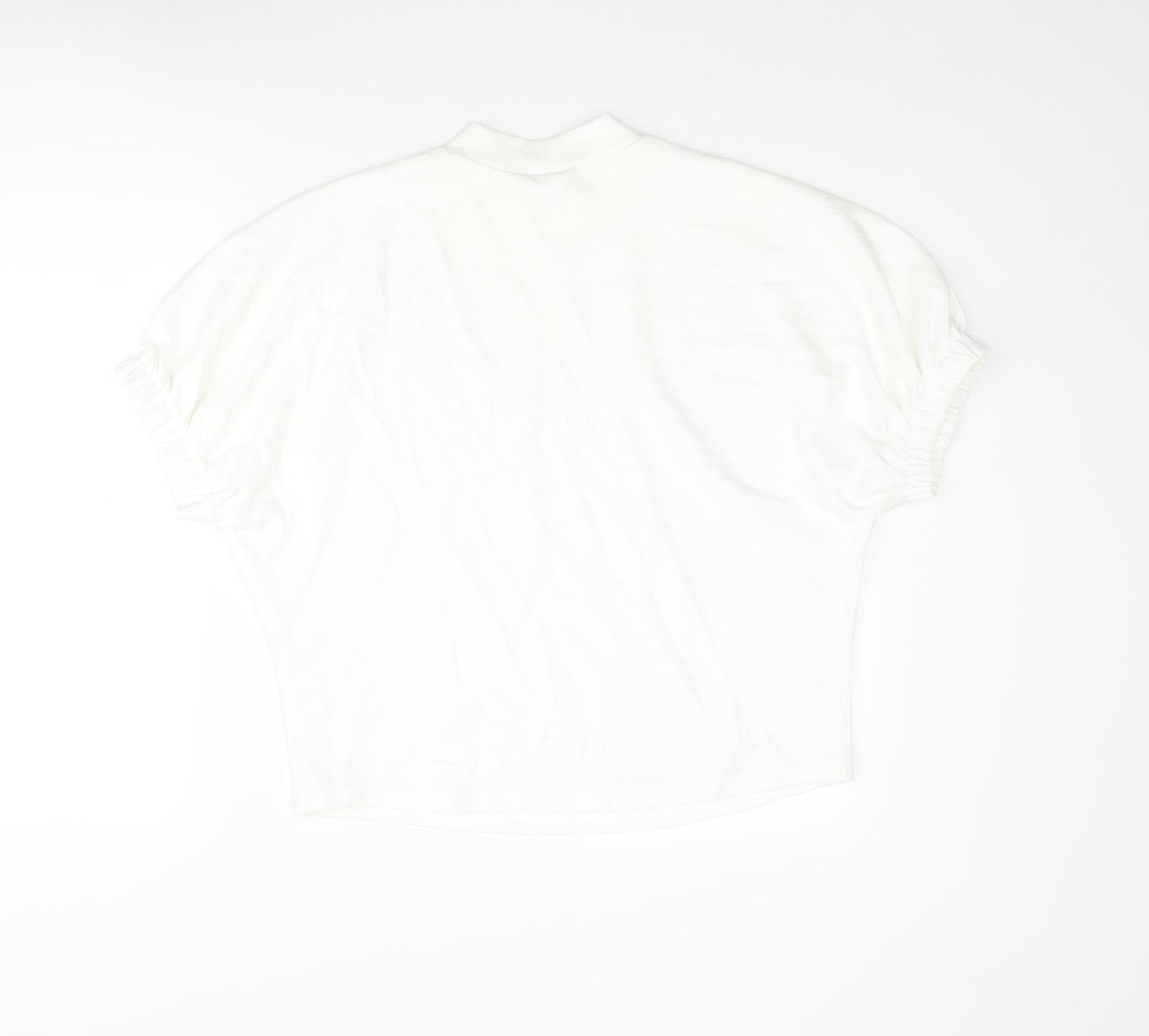 Zara Womens White Polyester Basic Blouse Size S Mock Neck