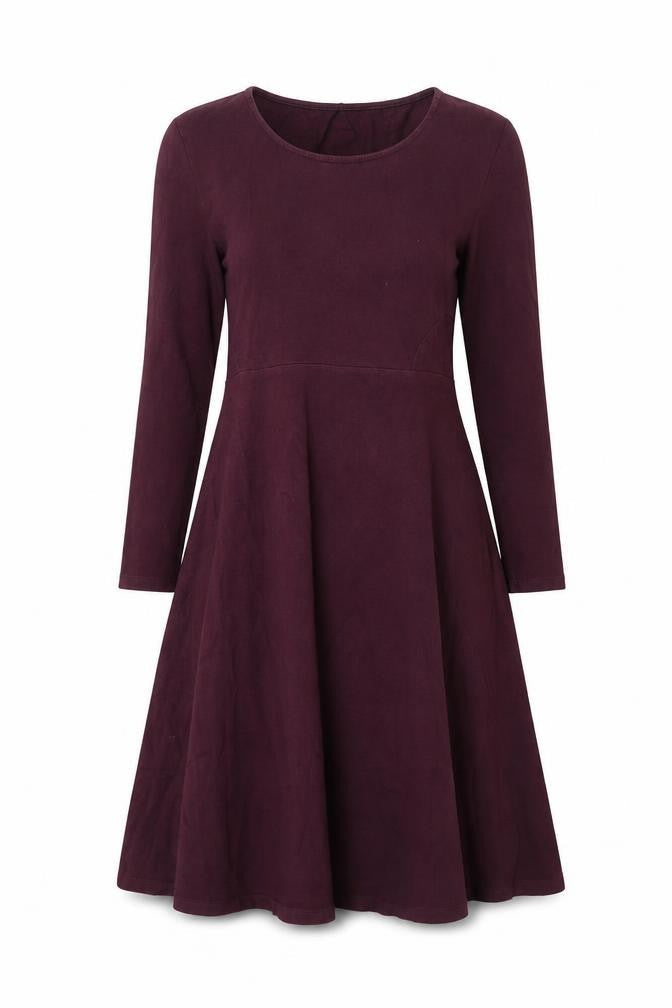 Topshop Womens Purple Cotton A-Line Size 12 Round Neck Pullover