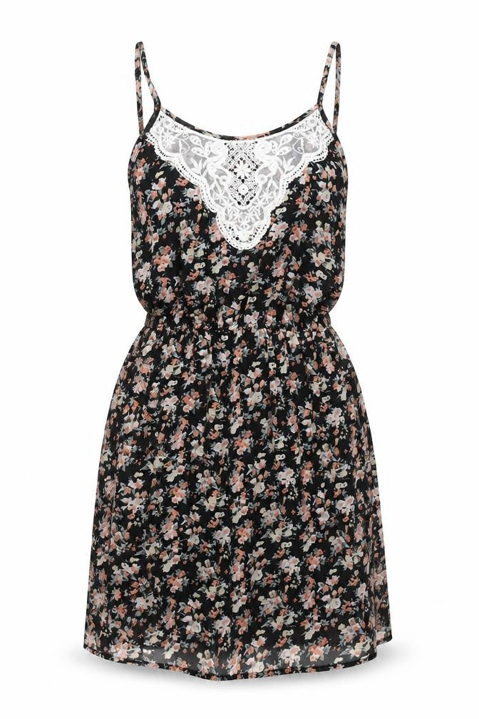 Select Womens Multicoloured Floral Polyester Shift Size 8 Scoop Neck Pullover - Lace Detail