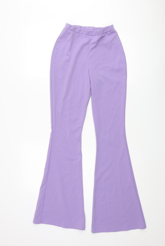 ASOS Womens Purple Polyester Trousers Size 6 L31 in Regular