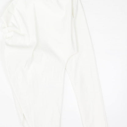Zara Womens White Polyester Basic Blouse Size S One Shoulder - Asymmetric Hem Rouched